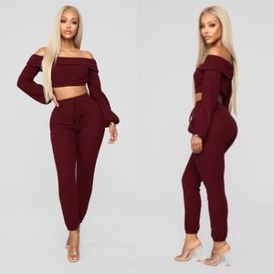 Pants set (Maroon)
